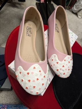 Women's Shoe Bakery Pink Heart-sprinkles Ballet Flats - Cute Slip-On Comfort. 8